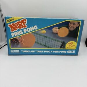 Vintage Nerf Ping Pong Table Tennis Set Complete Parker Brothers Toy In Box